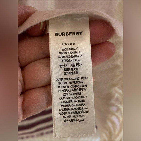 Burberry OMBRE CASHMERE CHECK JACQUARD SCARF 79”x 18” MADE IN ITALY VGC! - Picture 7 of 13